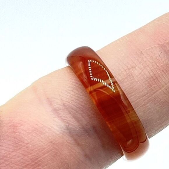 Carnelian crystal stone ring size 7.5 healing all stone no metals - Picture 1 of 8